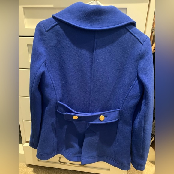 J Crew royal blue Pea Coat- so classic and flattering - Picture 2 of 5